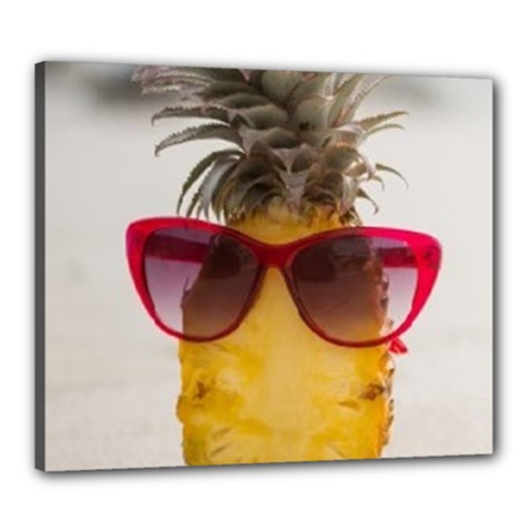 Pineapple With Sunglasses Canvas 24  X 20  by LimeGreenFlamingo