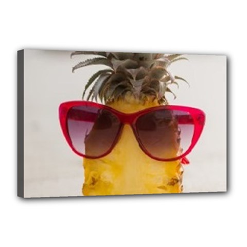 Pineapple With Sunglasses Canvas 18  X 12  by LimeGreenFlamingo