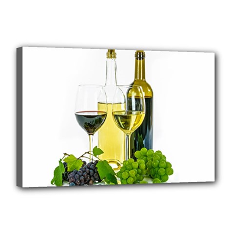 White Wine Red Wine The Bottle Canvas 18  X 12  by BangZart