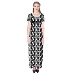 Flying-v Electric Guitar Color Picker With Black Background Short Sleeve Maxi Dress by Brini