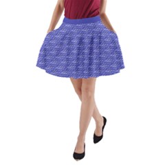 Blue Scales A-line Pocket Skirt by Brini