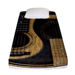 Old And Worn Acoustic Guitars Yin Yang Fitted Sheet (single Size) by JeffBartels