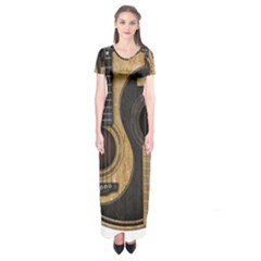 Old And Worn Acoustic Guitars Yin Yang Short Sleeve Maxi Dress by JeffBartels
