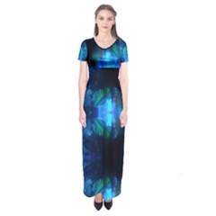 Sliding Blues Short Sleeve Maxi Dress by saprillika
