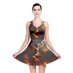 Angels Wings Curious Hell Heaven Reversible Skater Dress by BangZart