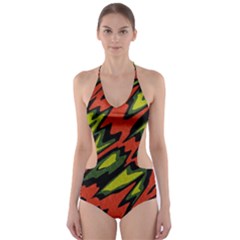 Distorted Shapes                           Cut-out One Piece Swimsuit by LalyLauraFLM