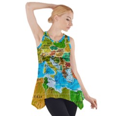 World Map Side Drop Tank Tunic by BangZart