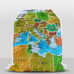 World Map Drawstring Bag (small) by BangZart