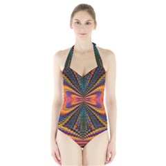 Casanova Abstract Art Colors Cool Druffix Flower Freaky Trippy Halter Swimsuit by BangZart