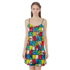 Snakes And Ladders Satin Night Slip by BangZart
