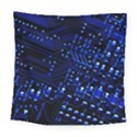 Blue Circuit Technology Image Square Tapestry (Large) View1