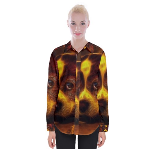 Cute 3d Dog Womens Long Sleeve Shirt by BangZart