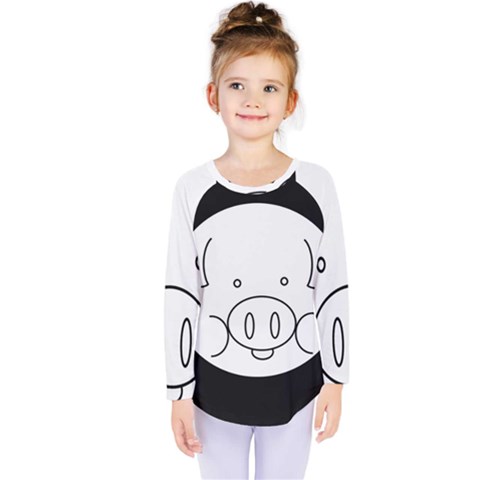 Pig Logo Kids  Long Sleeve Tee by BangZart