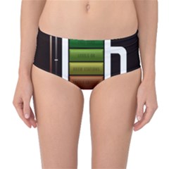 Black Energy Battery Life Mid-waist Bikini Bottoms by BangZart