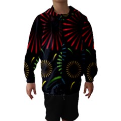 Fireworks With Star Vector Hooded Wind Breaker (kids) by BangZart