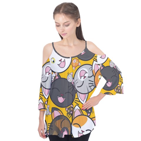 Cats Cute Kitty Kitties Kitten Flutter Tees by BangZart