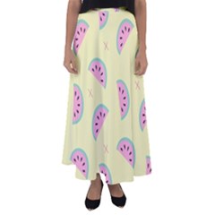 Watermelon Wallpapers  Creative Illustration And Patterns Flared Maxi Skirt by BangZart