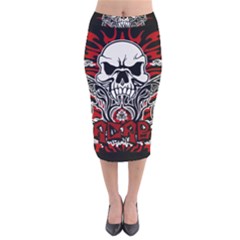 Acab Tribal Velvet Midi Pencil Skirt by Valentinaart