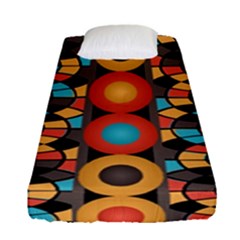 Colorful Geometric Composition Fitted Sheet (single Size) by linceazul