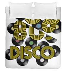  80s Disco Vinyl Records Duvet Cover Double Side (queen Size) by Valentinaart