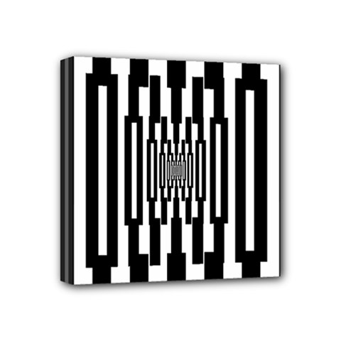 Black Stripes Endless Window Mini Canvas 4  X 4  by designworld65