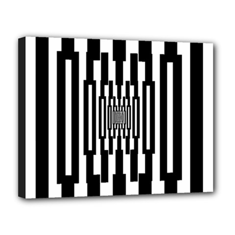 Black Stripes Endless Window Canvas 14  X 11  by designworld65