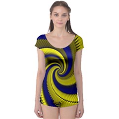 Blue Gold Dragon Spiral Boyleg Leotard  by designworld65