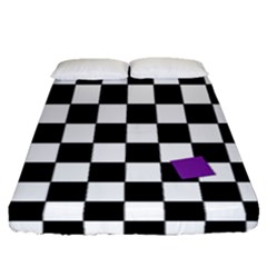 Dropout Purple Check Fitted Sheet (queen Size) by designworld65