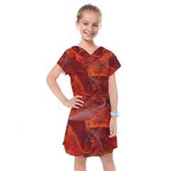 Swirly Love In Deep Red Kids  Drop Waist Dress by designworld65