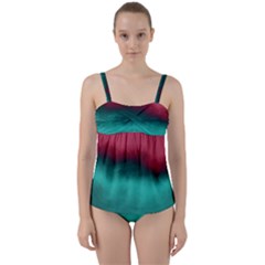 Ombre Twist Front Tankini Set by ValentinaDesign