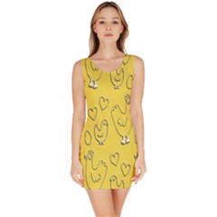 Chicken Chick Pattern Wallpaper Bodycon Dress by Nexatart