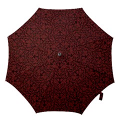Red Glitter Look Floral Hook Handle Umbrellas (small) by gatterwe
