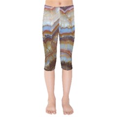 Wall Marble Pattern Texture Kids  Capri Leggings  by Nexatart