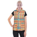 Plaid Pattern Women s Button Up Puffer Vest View1