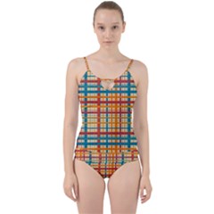 Plaid Pattern Cut Out Top Tankini Set by linceazul