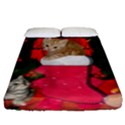 Christmas, Funny Kitten With Gifts Fitted Sheet (King Size) View1