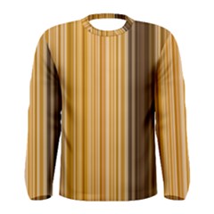 Brown Verticals Lines Stripes Colorful Men s Long Sleeve Tee by Mariart