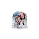 Funny Santa Claus With Snowman Drawstring Pouches (XS)  View2