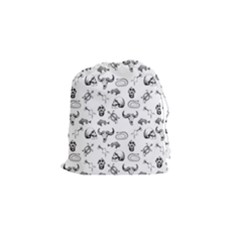 Skeleton Pattern Drawstring Pouches (small)  by Valentinaart