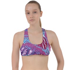 Natural Stone Red Blue Space Explore Medical Illustration Alternative Criss Cross Racerback Sports Bra by Mariart