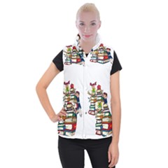 Back To School Women s Button Up Puffer Vest by Valentinaart