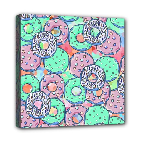 Donuts Pattern Mini Canvas 8  X 8  by ValentinaDesign