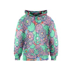 Donuts Pattern Kids  Zipper Hoodie by ValentinaDesign