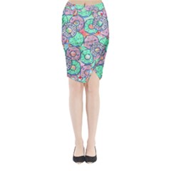 Donuts Pattern Midi Wrap Pencil Skirt by ValentinaDesign