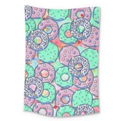 Donuts Pattern Large Tapestry by ValentinaDesign