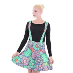 Donuts Pattern Suspender Skater Skirt by ValentinaDesign