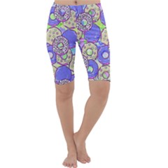 Donuts Pattern Cropped Leggings  by ValentinaDesign