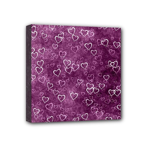 Heart Pattern Mini Canvas 4  X 4  by ValentinaDesign