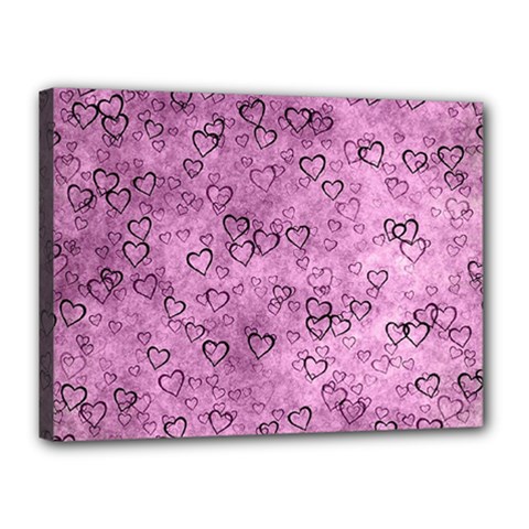 Heart Pattern Canvas 16  X 12  by ValentinaDesign