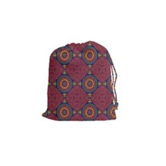 Oriental Pattern Drawstring Pouches (small)  by ValentinaDesign